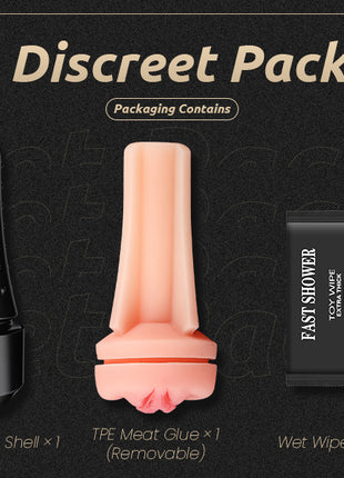 TPE Male Masturbator, Realistic Pocket Pussy Vagina Textured with 7.5in Depth Lifelike Soft and Fleshy Texture, Penis Training Masturbators Sex Machine Toy for Men