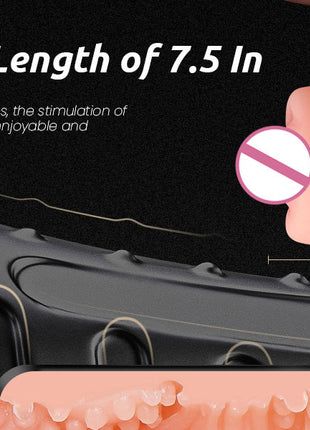 TPE Male Masturbator, Realistic Pocket Pussy Vagina Textured with 7.5in Depth Lifelike Soft and Fleshy Texture, Penis Training Masturbators Sex Machine Toy for Men